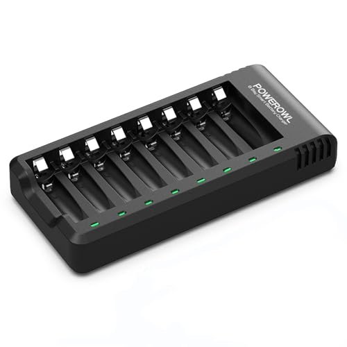 POWEROWL caricabatterie AA AAA con 8 slot