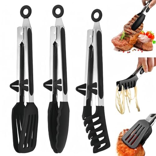 MHwan 3 pezzi pinze da cucina 27 cm acciaio