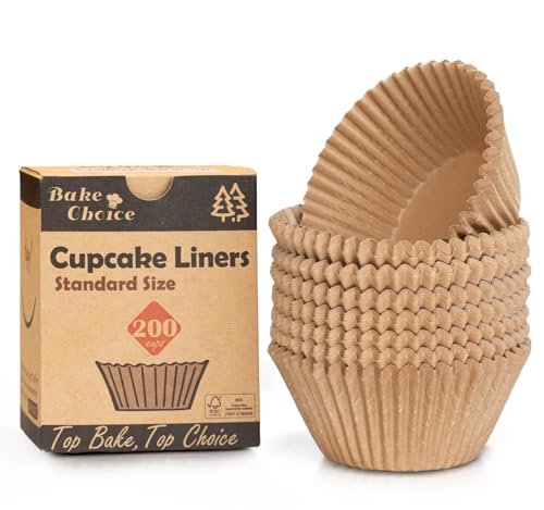 Bake Choice pirottini per muffin carta standard 200 pezzi non sbiancato