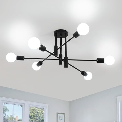 Comely lampadario sputnik nero 6 luci plafoniera soffitto