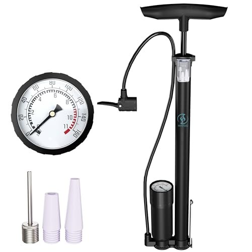 HHYSSG pompa da terra per bicicletta con manometro 160 PSI acciaio e alluminio