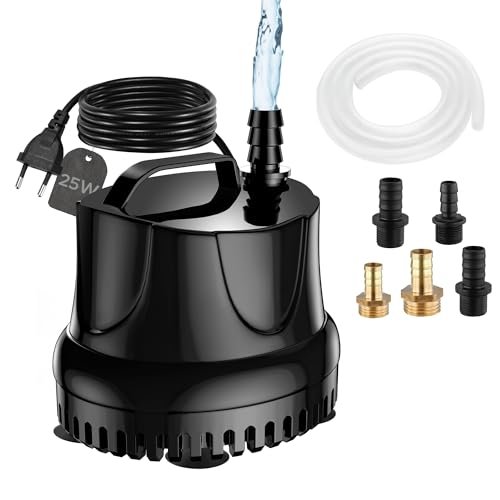 Lnicez pompa ad acqua sommergibile per acquario e fontane 25W 1500 litri ora