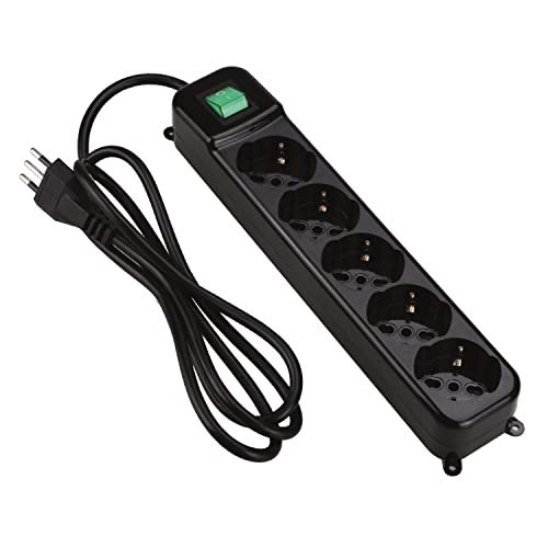 Tecnoware multipresa 5 posti Schuko italiano nero