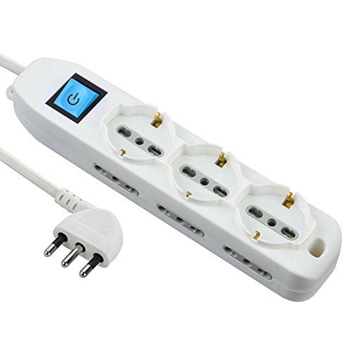 Electraline multipresa 9 posti bianca con cavo 1,5 metri