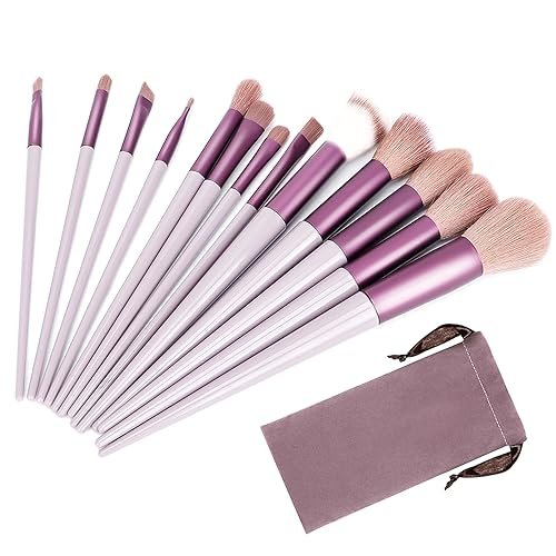 aweskmod set pennelli trucco 13 pezzi viso e occhi con custodia