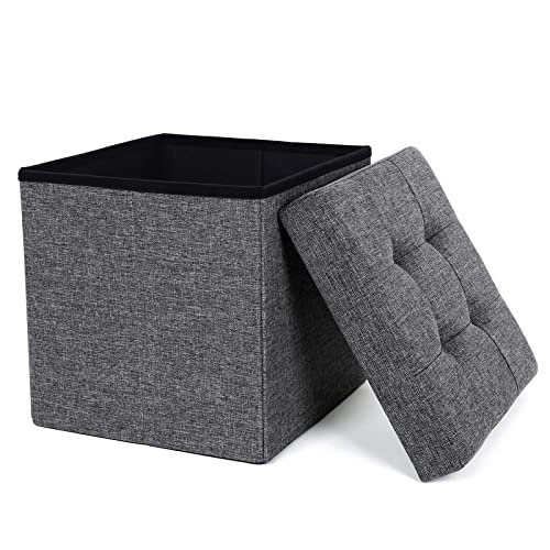 SONGMICS pouf cubo poggiapiedi sgabello contenitore pieghevole
