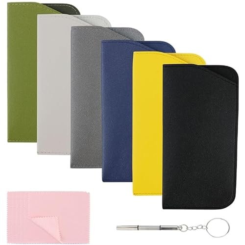 JRSHIRLEYLTD custodia occhiali set 6 con panni pulizia