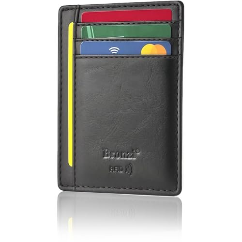 Bronzi portafoglio uomo slim pelle alta qualità