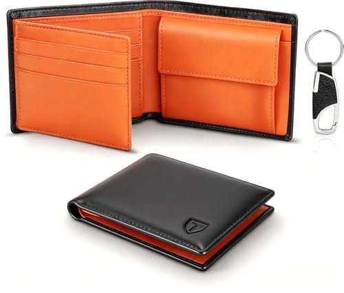 TEEHON portafoglio uomo slim vera pelle blocco RFID