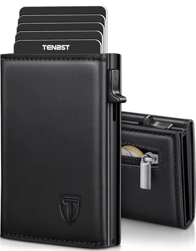 TENBST portafoglio uomo slim portacarte in pelle