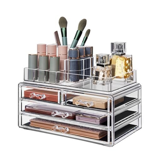 SONGMICS organizer trucchi porta cosmetici impilabile 11 scomparti
