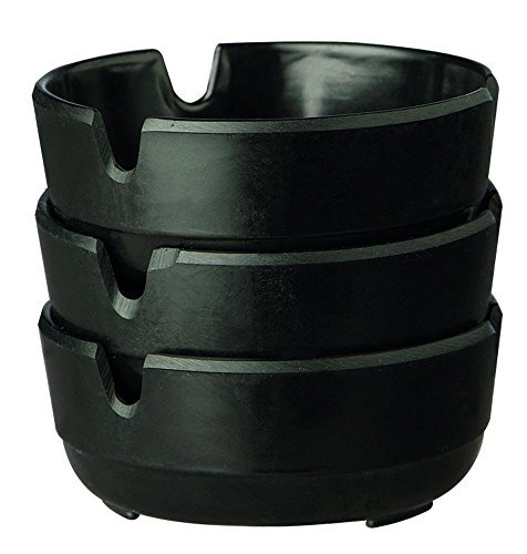 APS set di 3 posacenere in melamina nera diametro 8 cm