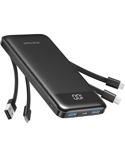 Charmast power bank 10000mAh con cavi integrati