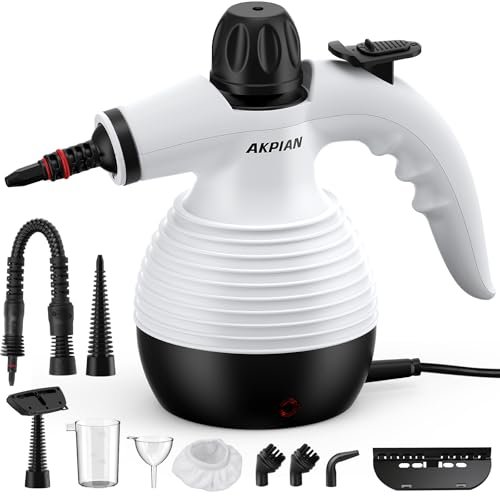 AKPIAN pulitrice a vapore portatile con 10 accessori