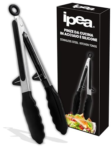 IPEA pinze da cucina in acciaio inox con punte in silicone 35 cm