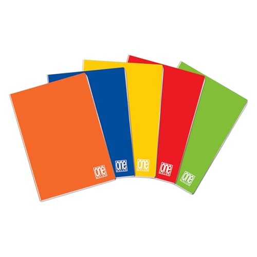 One Color set da 5 maxi quaderni A4 tinta unita quadretti
