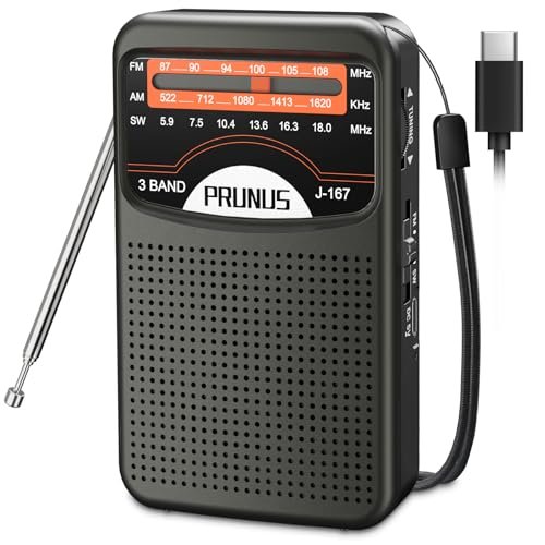PRUNUS J-167 radio portatile FM AM ricaricabile