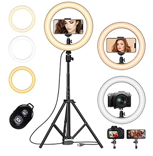 AUNEK luce ad anello con treppiede e supporto telefono
