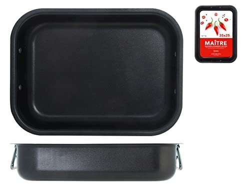Home Maitre rosticciera antiaderente 35x25 cm alluminio nero
