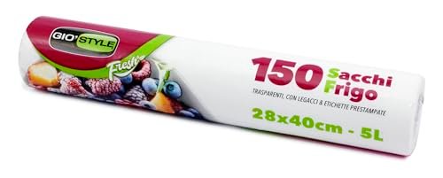 GIO-STYLE 150 sacchetti freezer in rotolo fresh 28x40 cm 5 lt