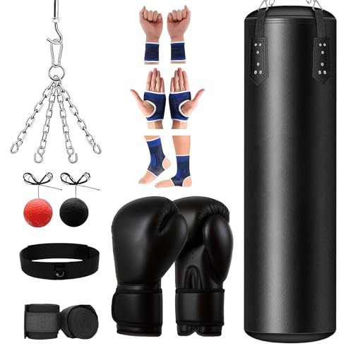 Turmegtt sacco da boxe 120 cm adulti set con guantoni