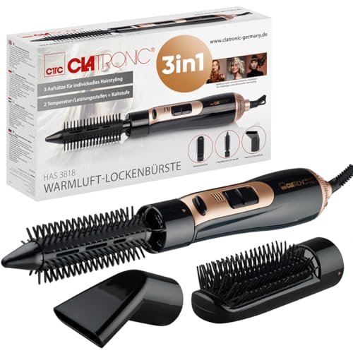 Clatronic spazzola ad aria calda 3 accessori per tutte le lunghezze