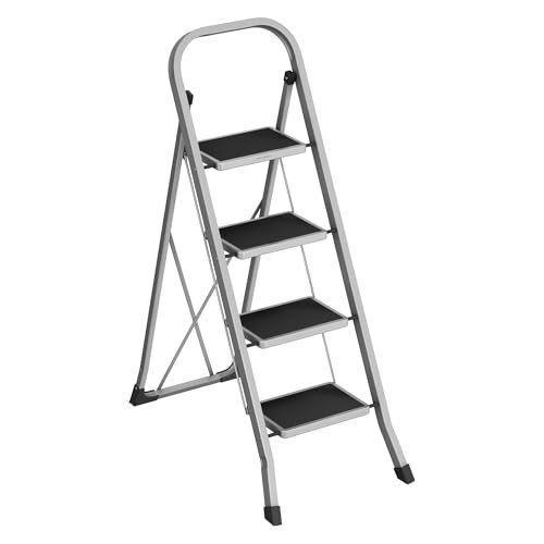 SONGMICS scaletta 4 gradini pieghevole chiusura