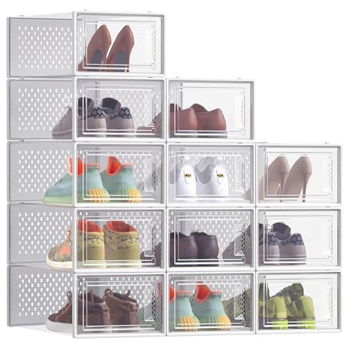 SONGMICS scatole per scarpe contenitori organizer trasparenti