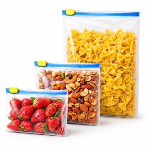 24 sacchetti alimenti ermetici riutilizzabili 3 misure