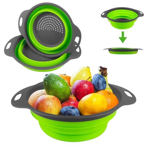 Newpop 2 pezzi scolapasta pieghevole silicone
