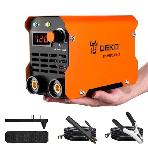DEKO saldatrice inverter elettrodo 220V 120A compatta con cavi e mascherina