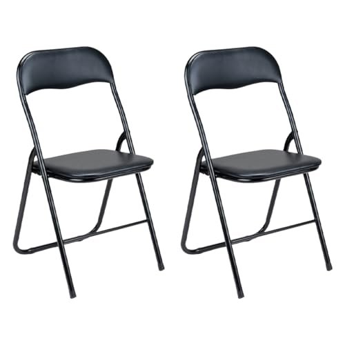 Gremium set 2 sedie pieghevoli con cuscino in ecopelle