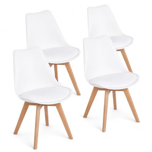 EGGREE set di 4 sedie pranzo con gambe in faggio