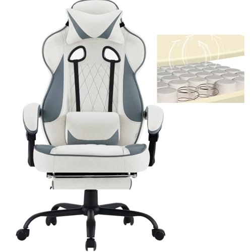 WOLTU sedia gaming schienale regolabile poggiapiedi