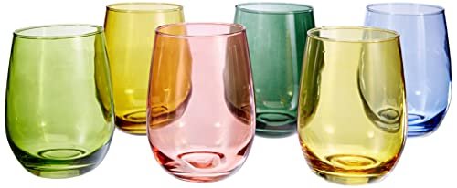 Tognana tulip set 6 bicchieri cc 400 vetro multicolore