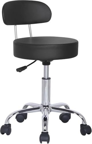FENIXSHOP24 sgabello estetista rotelle schienale girevole