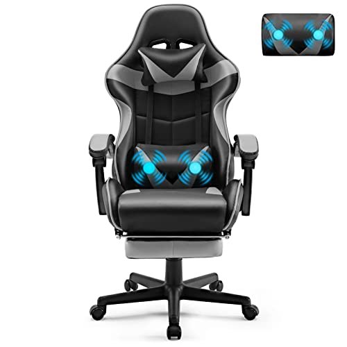 Soontrans sedia gaming massaggiante con poggiapiedi