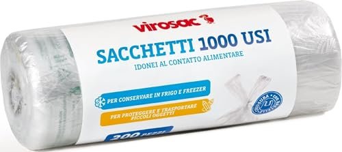 Virosac 1000 usi sacchetti multiuso a forma di shopper 34x60