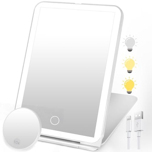 SURFOU specchio trucco con luci LED ricaricabile USB-C