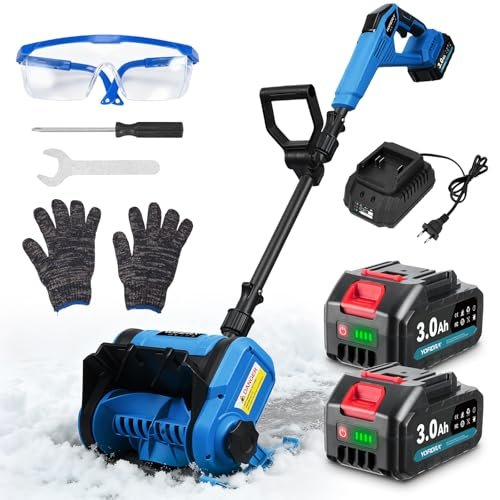 Yofidra spazzaneve a batteria elettrico brushless con 2 batterie 3.0Ah e caricabatteria