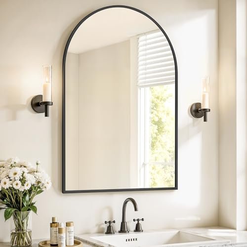 SONGMICS specchio bagno da parete ad arco con cornice