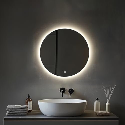 MYGIIVOVO specchio da parete rotondo per bagno con illuminazione