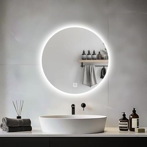 JAMUBOCHE specchio LED rotondo 50 cm luci retroilluminate