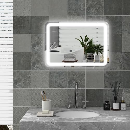 HOMCOM specchio bagno con luce LED 70x50 3 colori dimmerabile