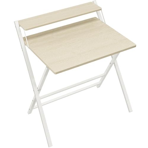Yaheetech scrivania pieghevole per computer a 2 livelli 80 cm