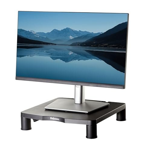 Fellowes supporto monitor everyday regolabile in altezza 3 livelli ergonomico nero