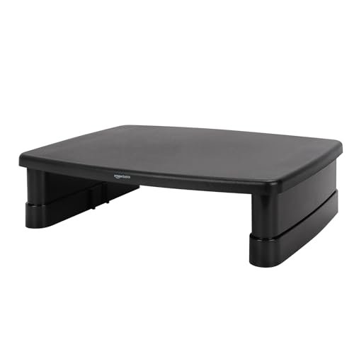 Amazon Basics supporto rialzato per monitor regolabile in altezza con organizer impilabile