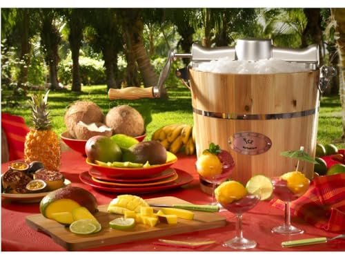 Vente-unique sorbettiera elettrica GIVRETO in legno 3.5 litri