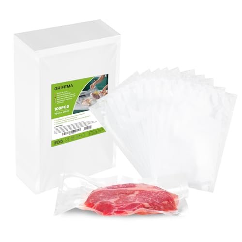 100 sacchetti sottovuoto alimentari 15x25 cm
