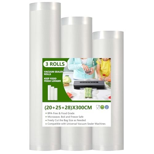 3 rotoli buste sottovuoto per alimenti 28x300